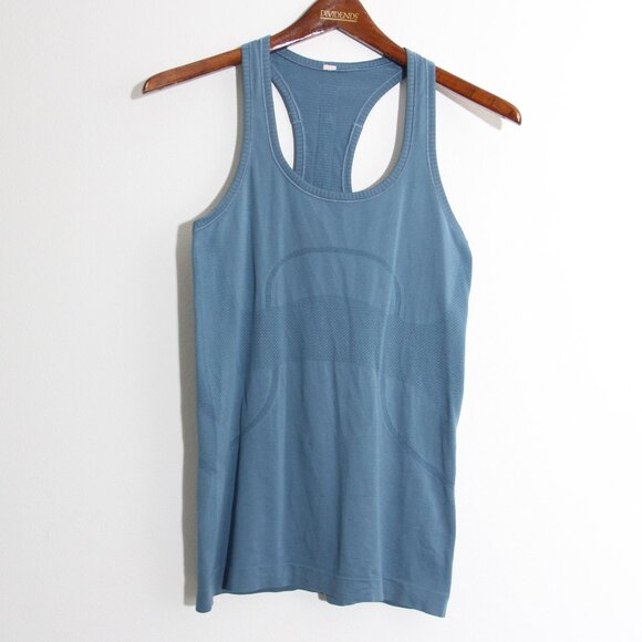 Lululemon Swiftly Tech Racerback Illuminight Blue Tank Top Silverescent Sz 6 - Picture 2 of 10